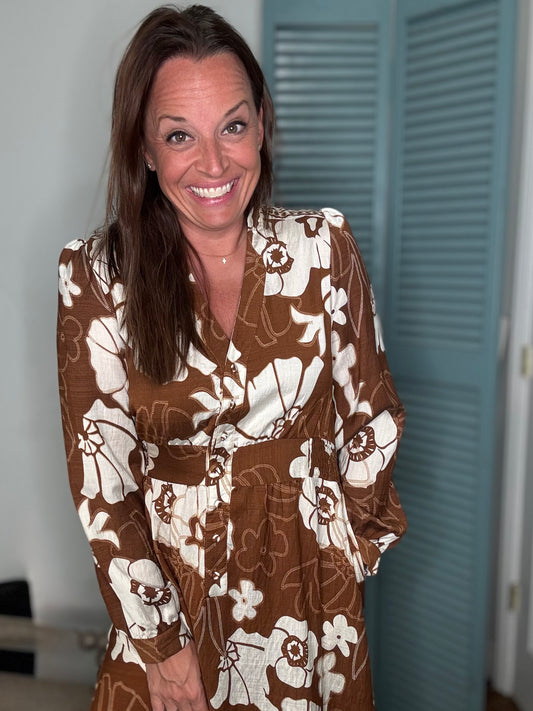 Autumn mix midi dress