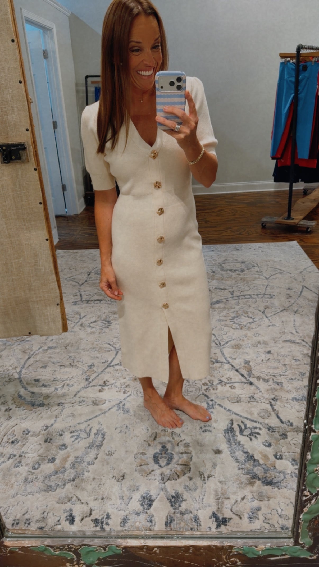 Ivory kennedy midi dress