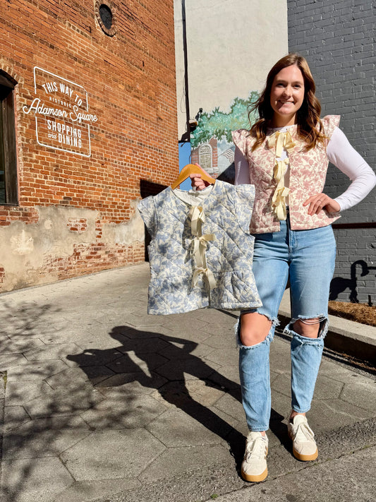 Floral tie vest