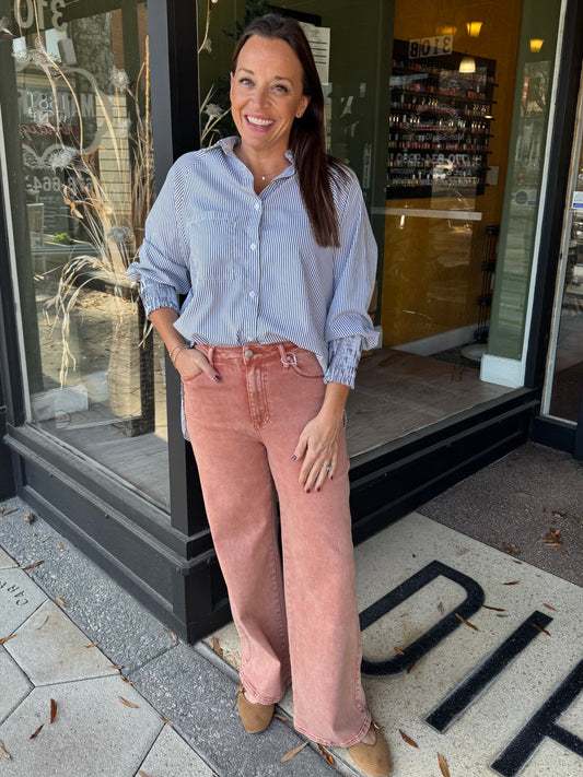 Brick wide leg jeans