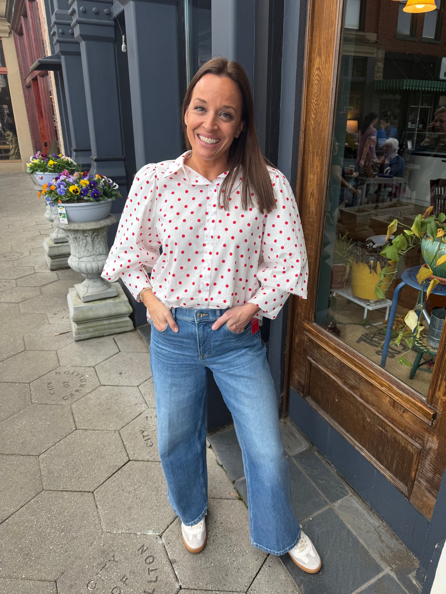 Playful polka dot top