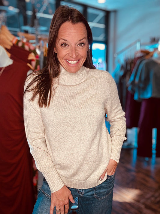 Oat beige turtleneck sweater