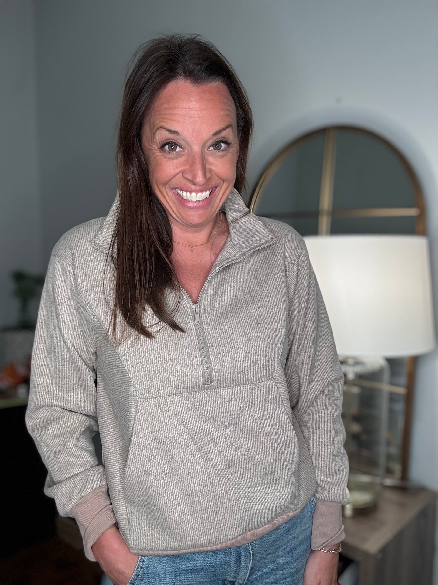 Capuccino half zip top