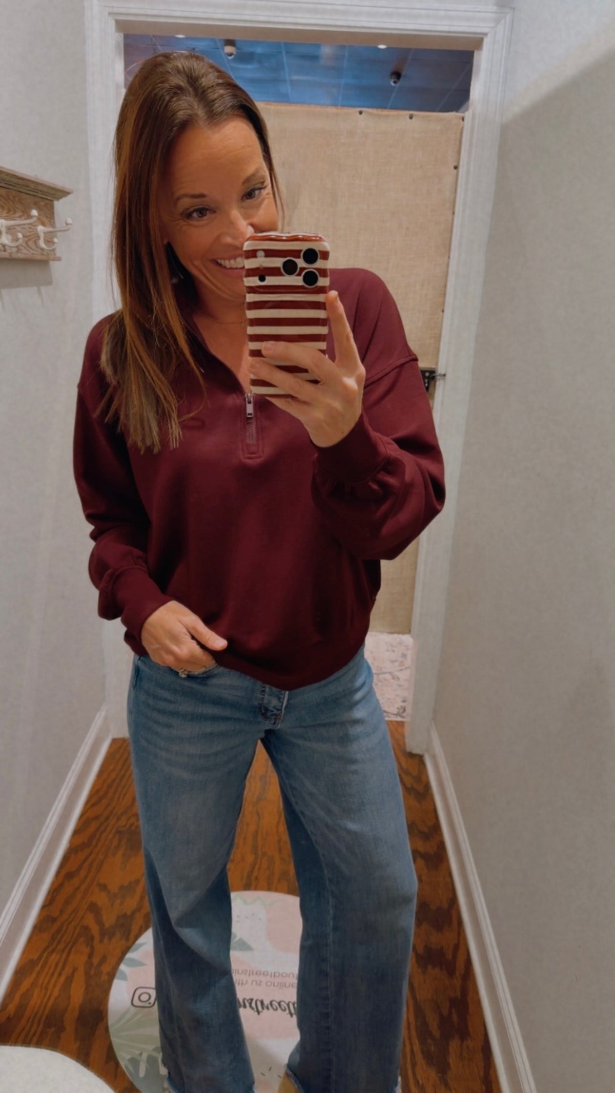 Maroon quarter zip