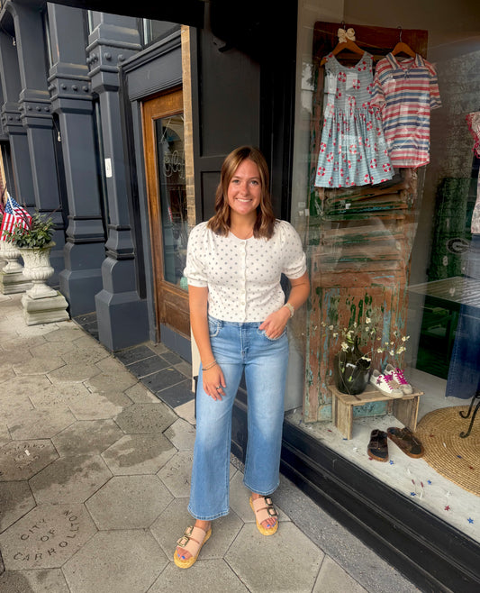Dana embroidered denim