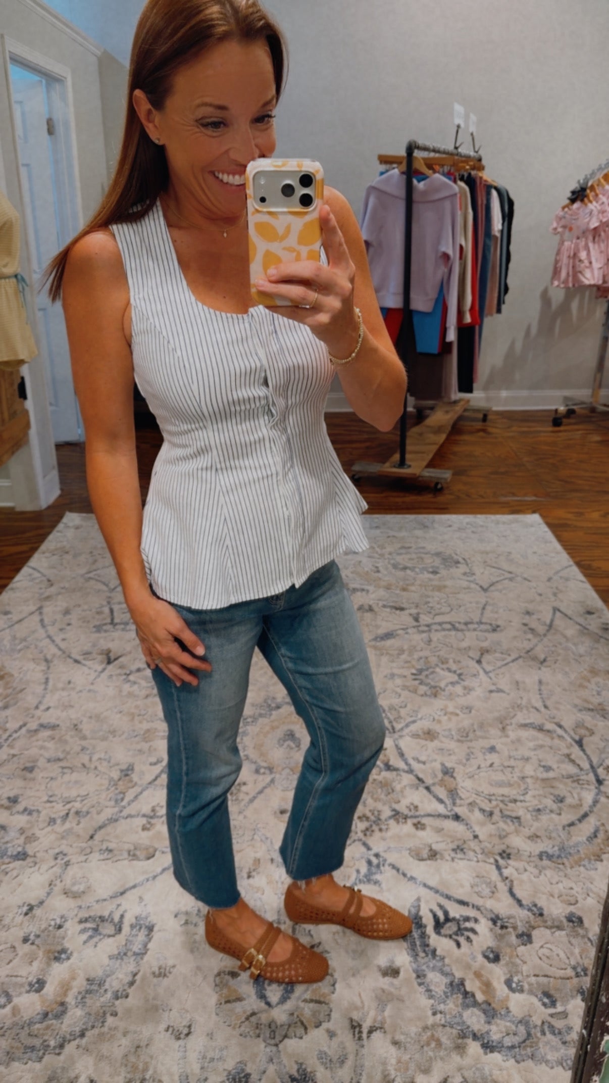 Stripe peplum top