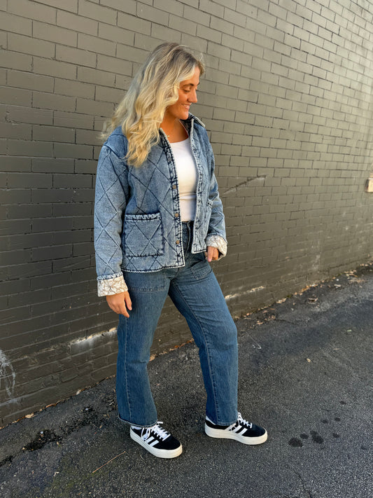 Quilted denim jacket