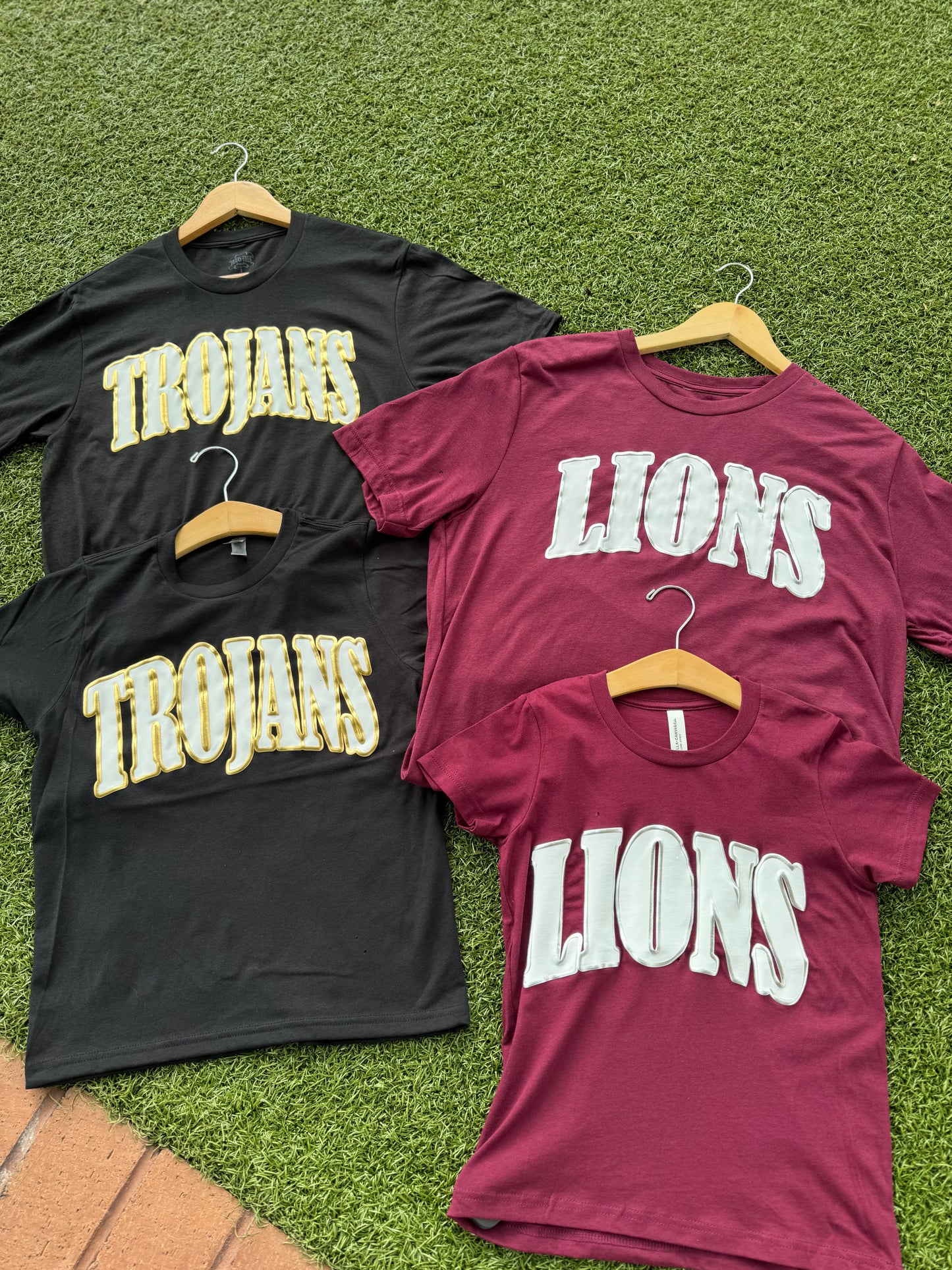 Trojans metallic puff tee