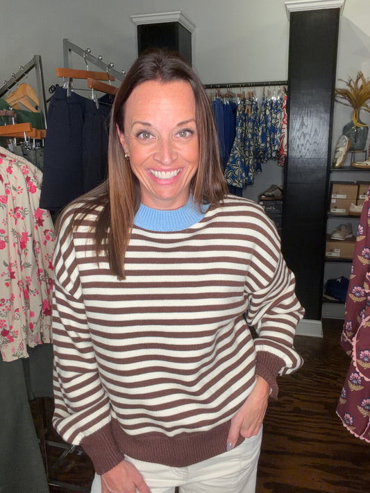 Brown/cream stripe sweater