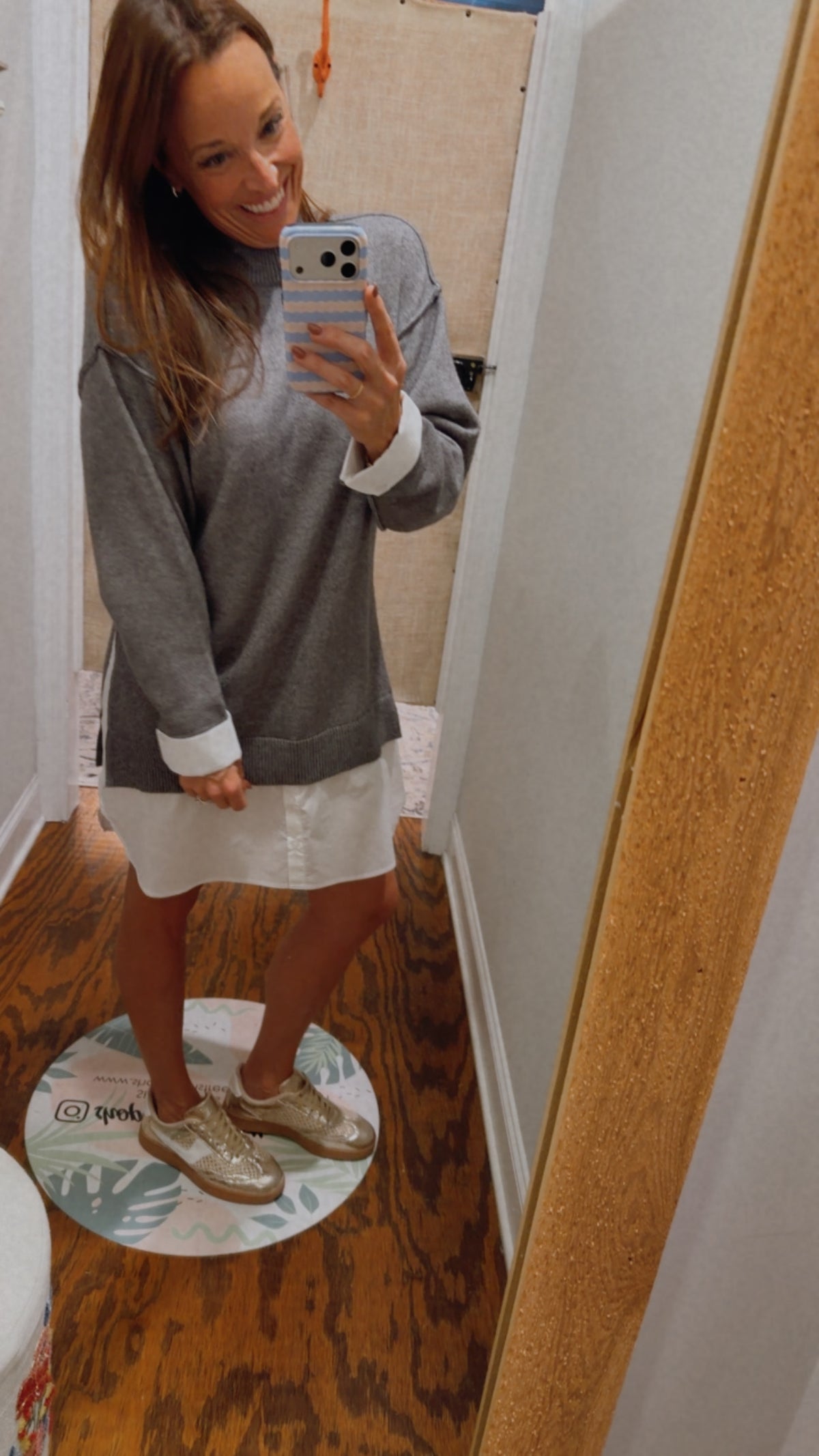 Charcoal shirt mini dress