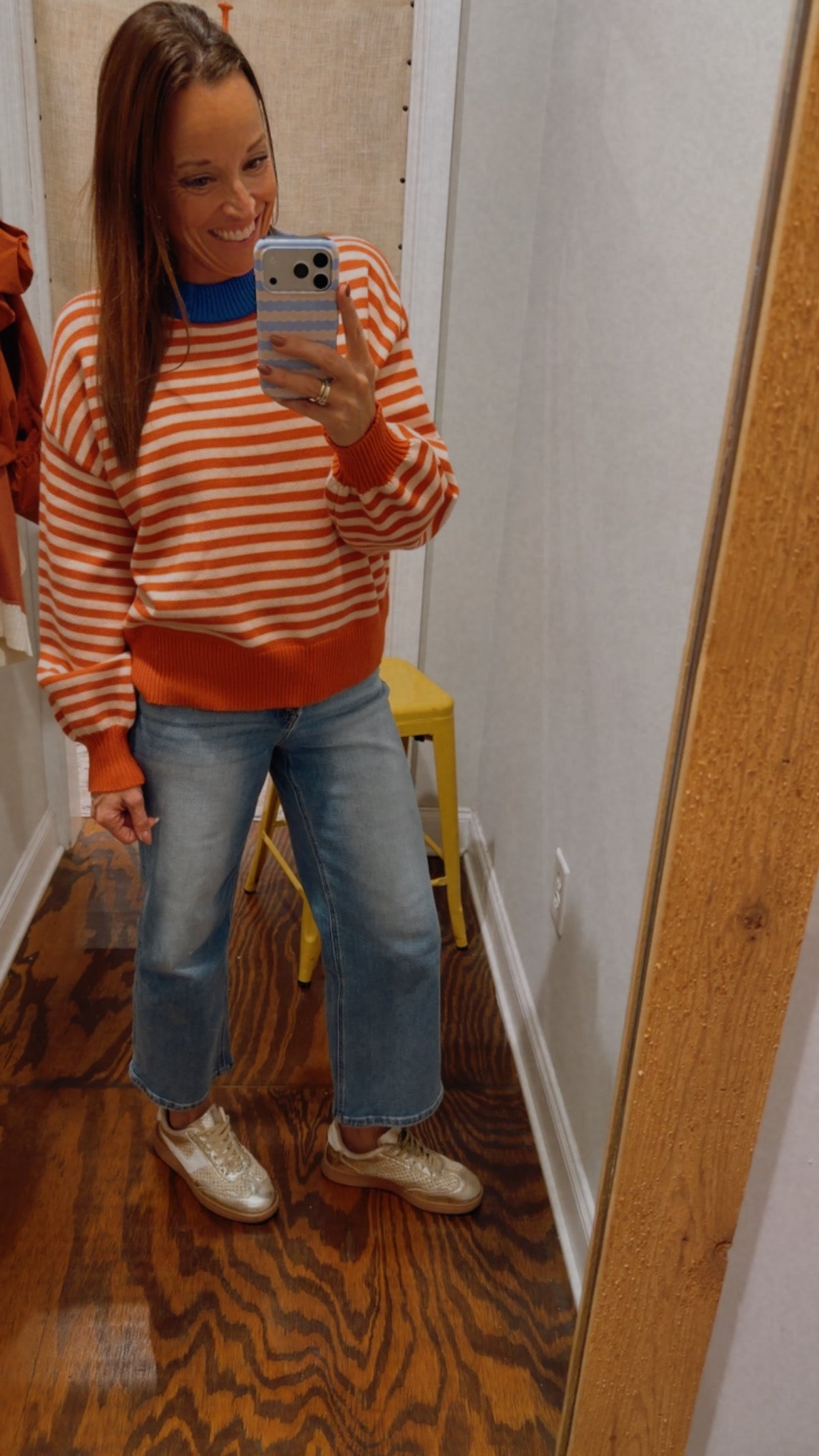 Pumpkin stripe sweater