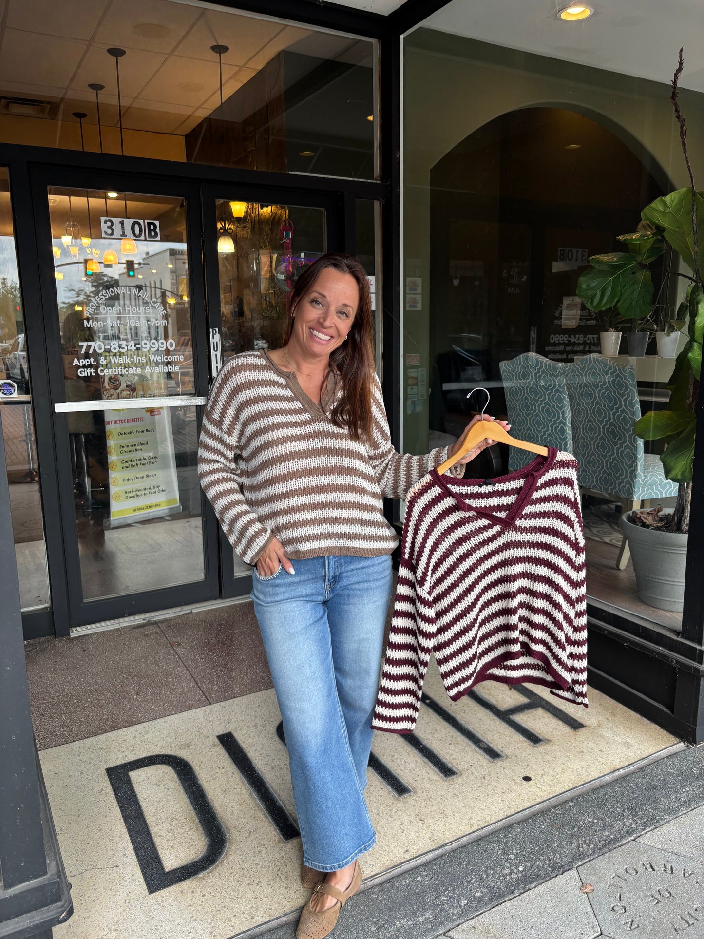 Raw edge knit sweater