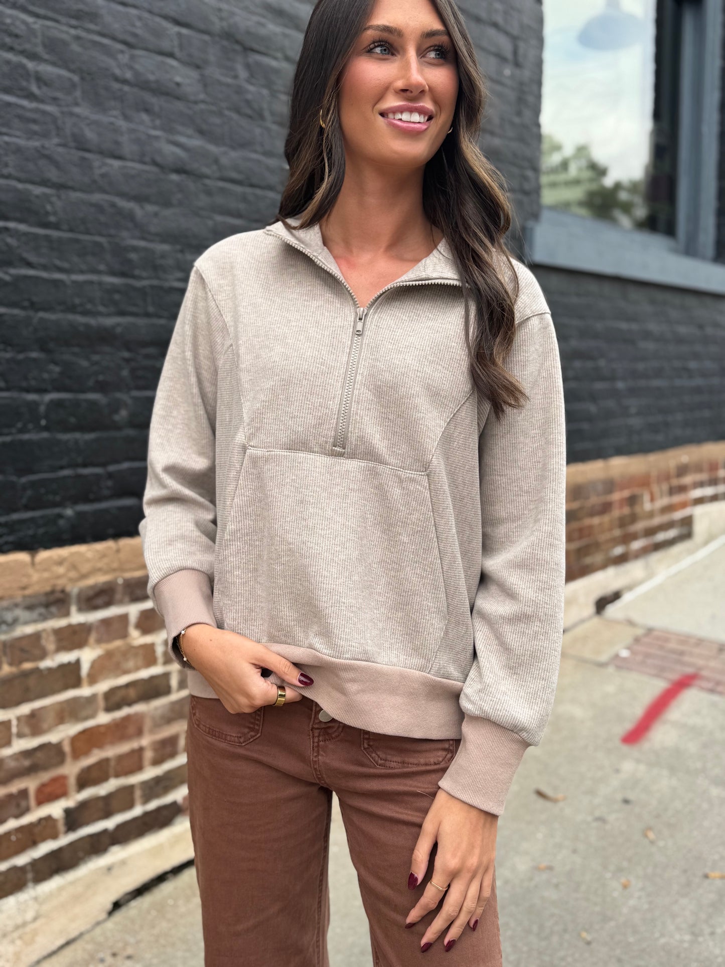 Capuccino half zip top