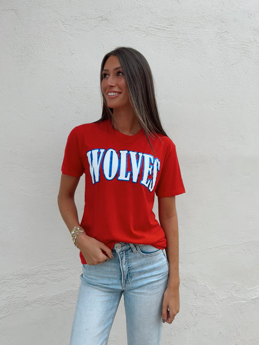 Wolves metallic font tee