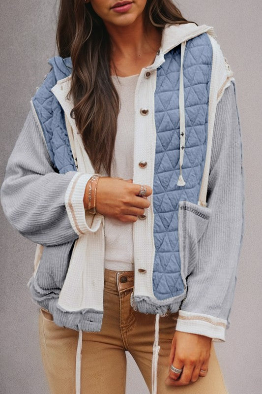 Blue patchwork jacket