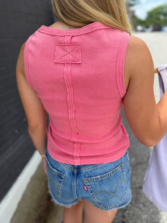 Acid wash ribbed tank