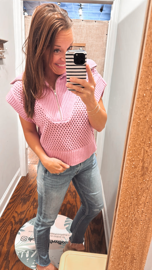 Seaside half zip top