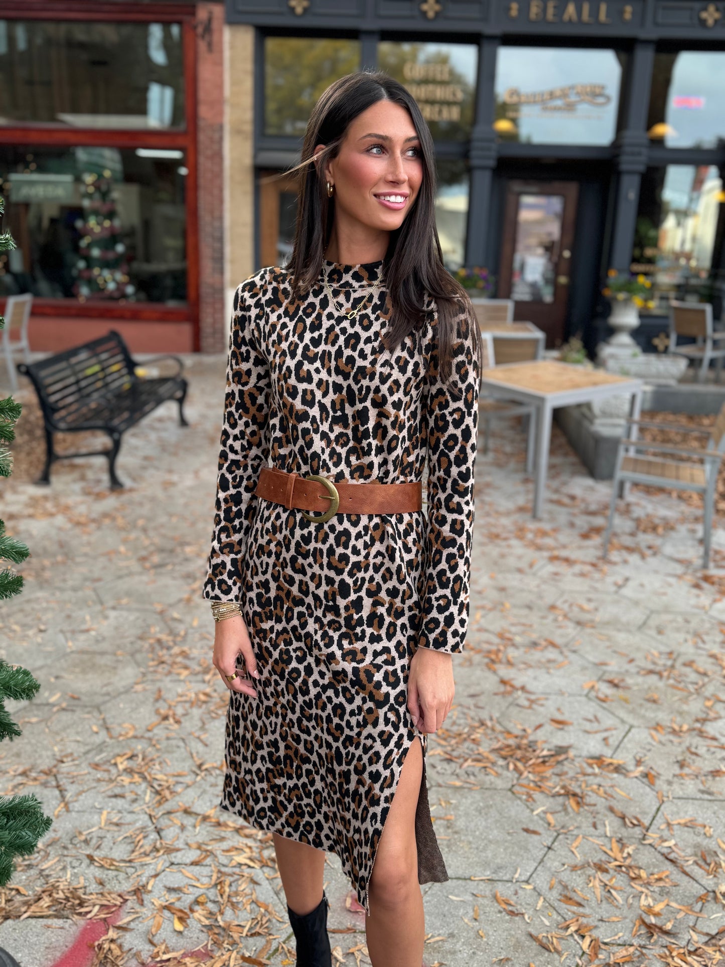 Leopard midi dress
