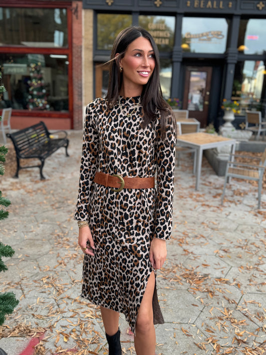 Leopard midi dress