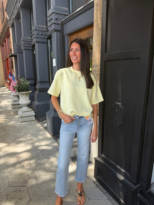 Risen light wash cropped jeans