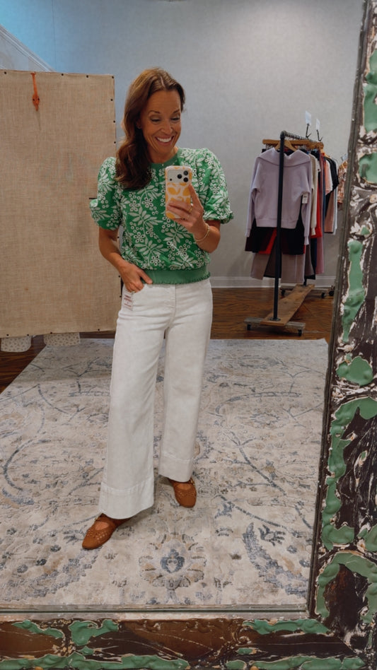 Risen white jeans