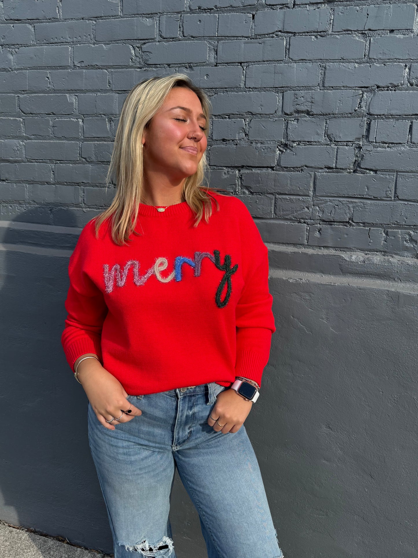 Merry tinsel sweater