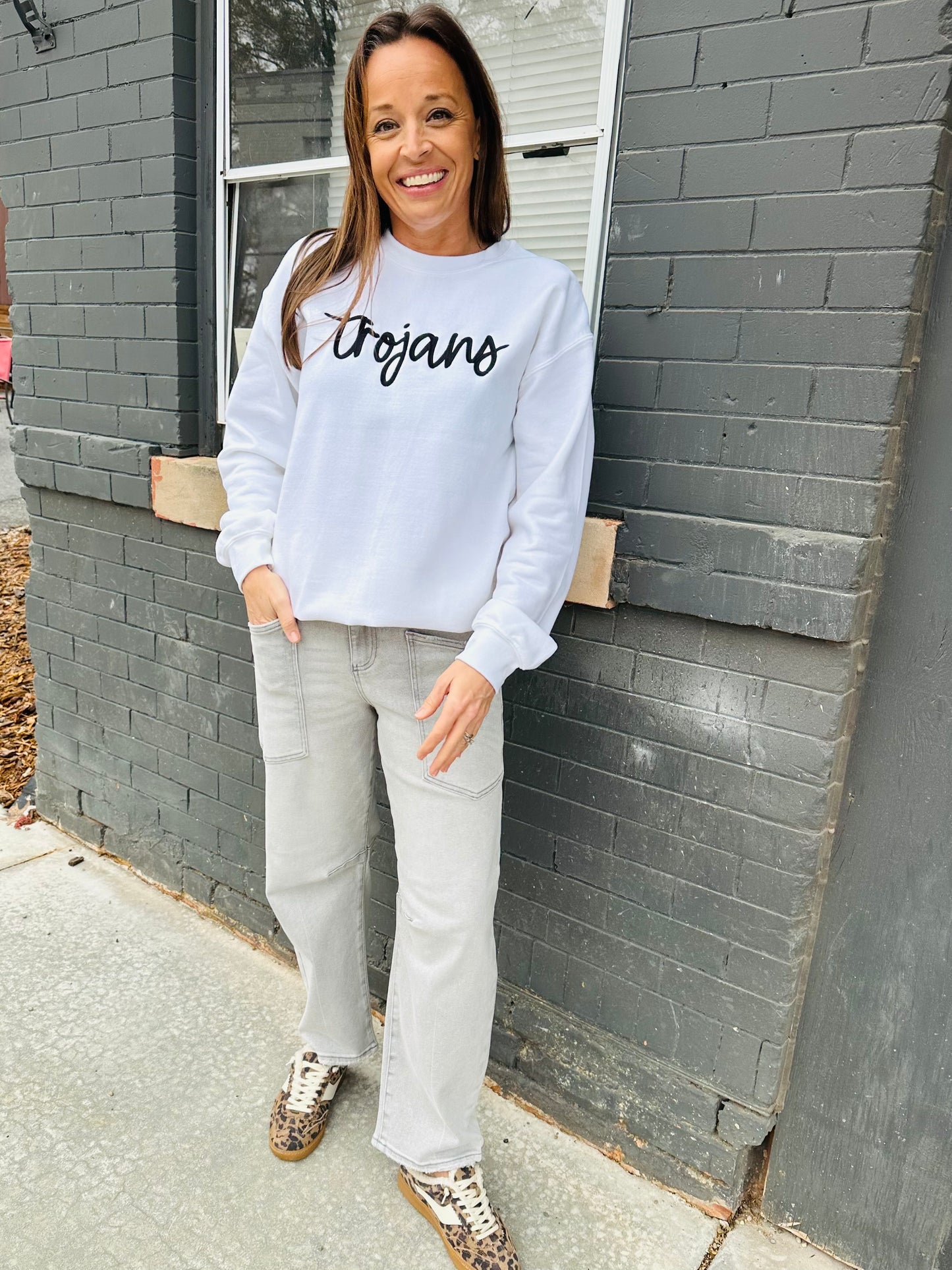 Trojans yarn sweatshirt