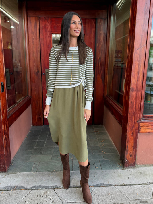 Rayna olive dress set