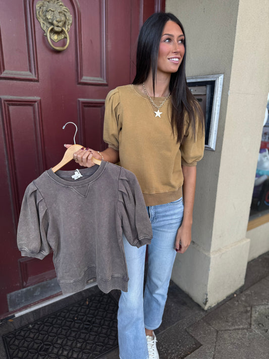 Short sleeve sweatshirt