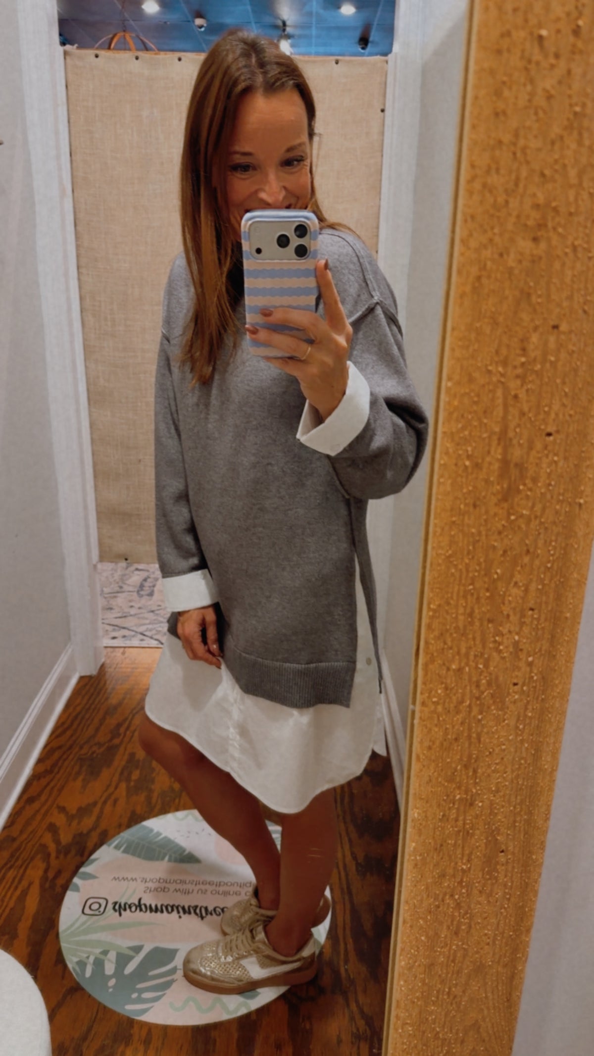 Charcoal shirt mini dress