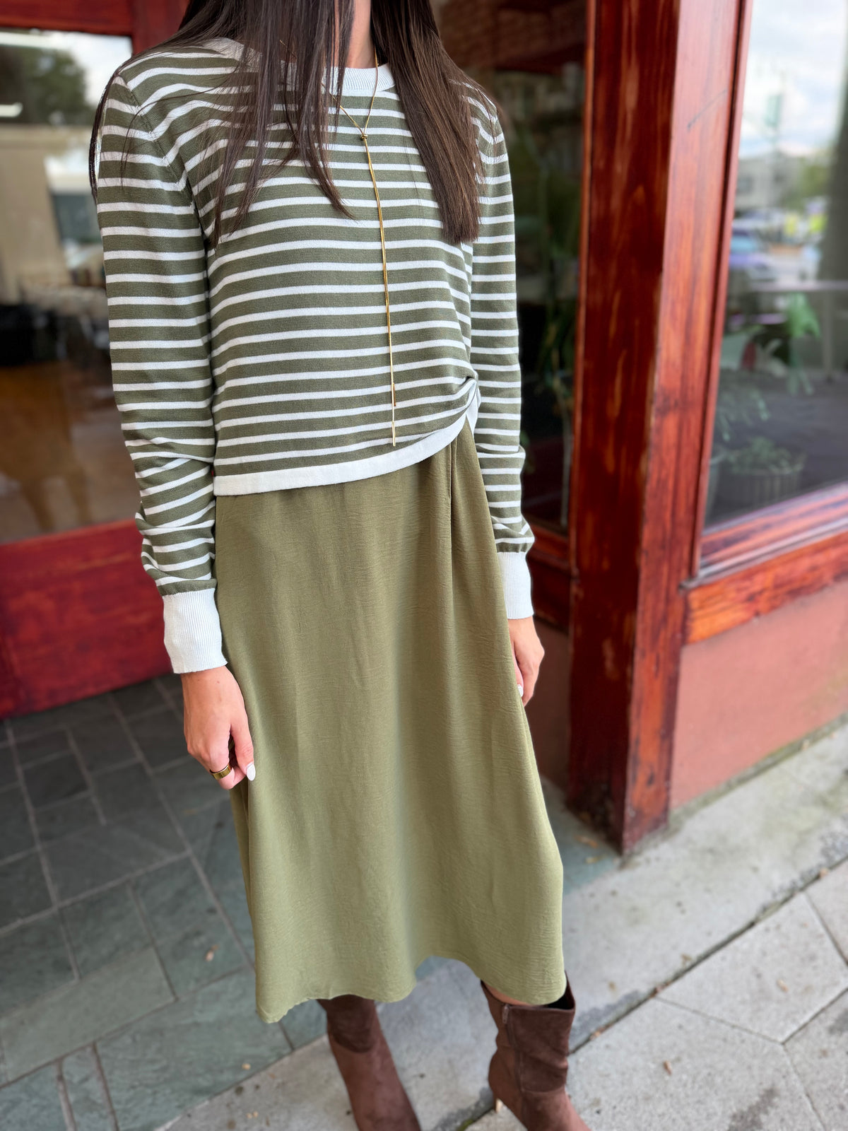 Rayna olive dress set