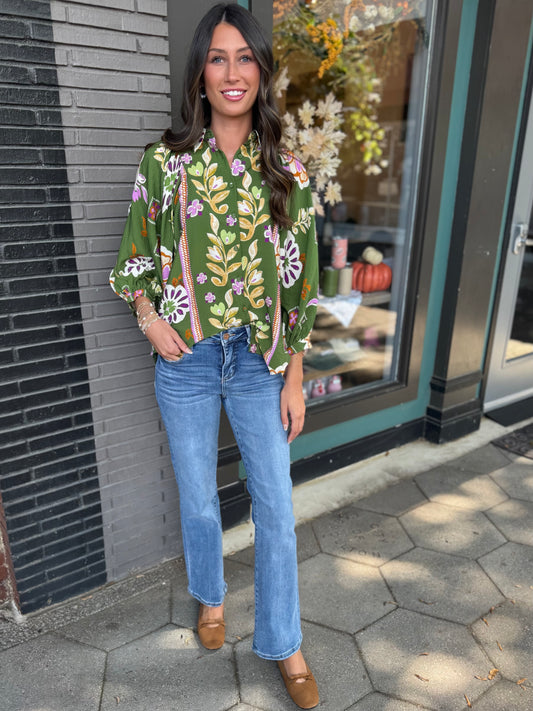 Kristal high rise straight jeans