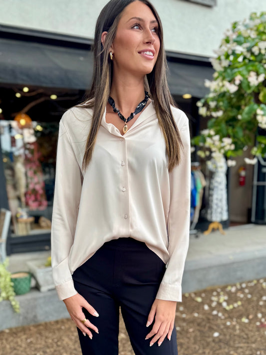 Silky button down blouse