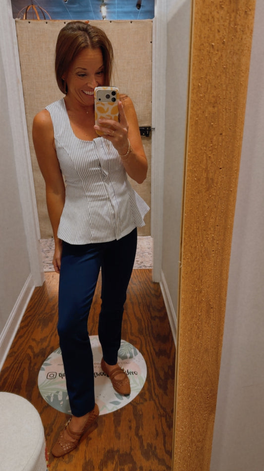 Stripe peplum top