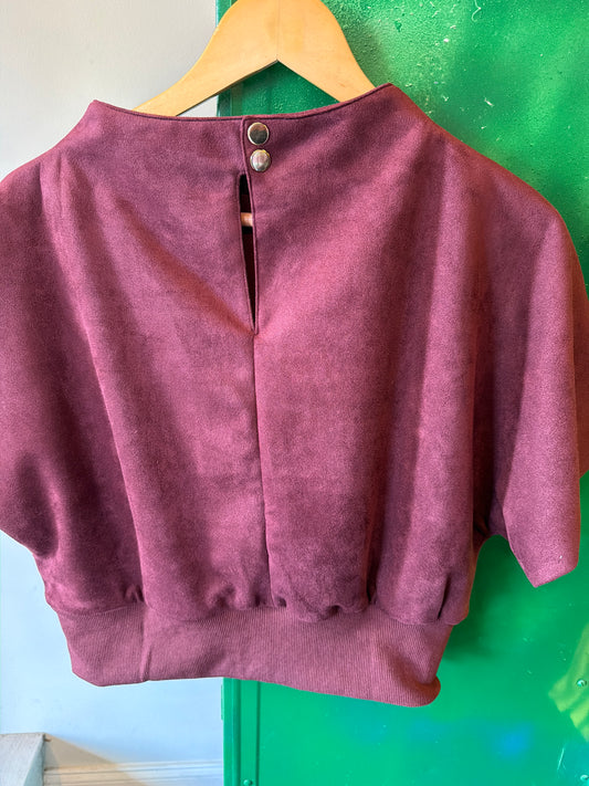 Burgundy suede top