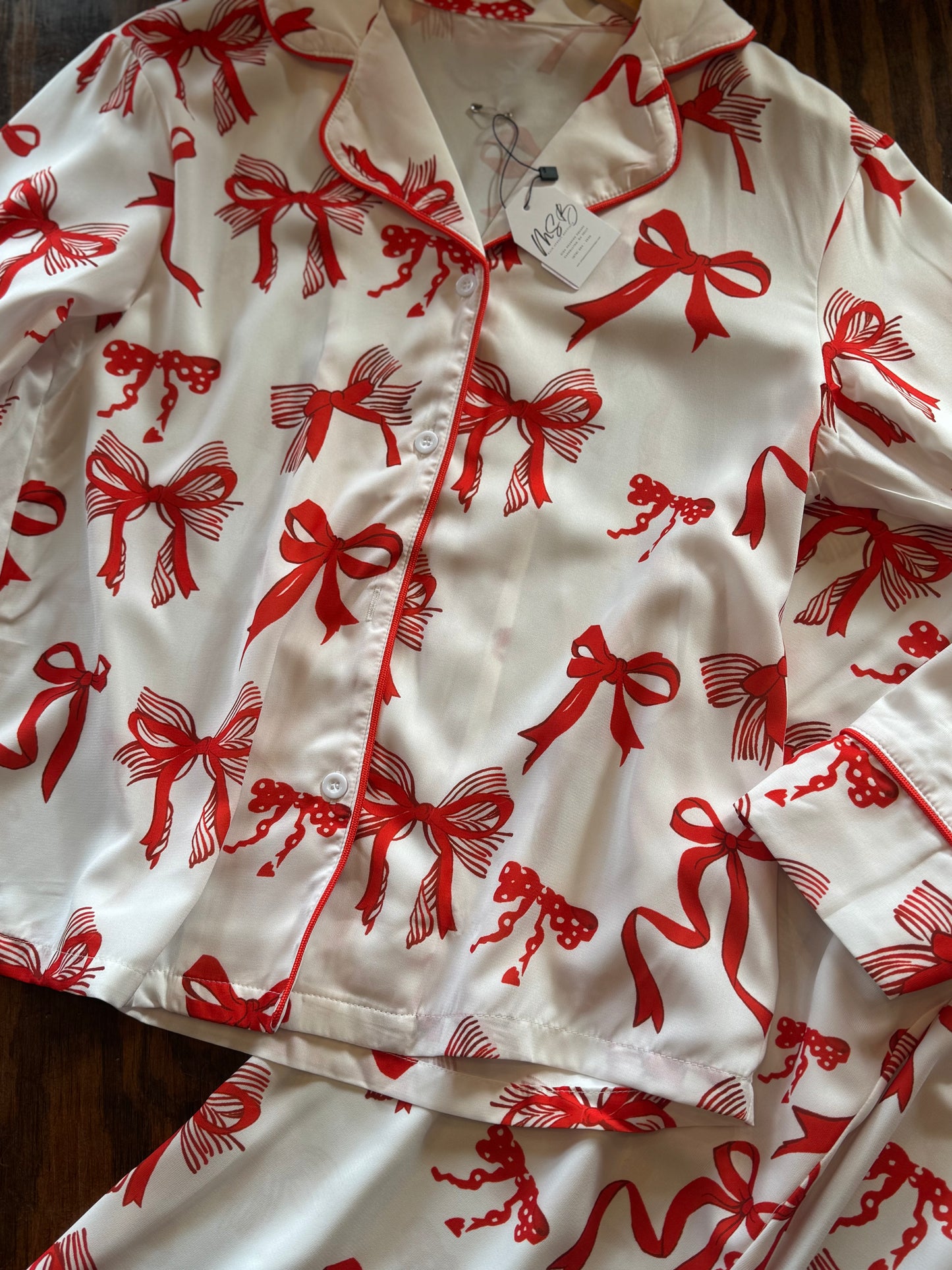 Adult bow pj set