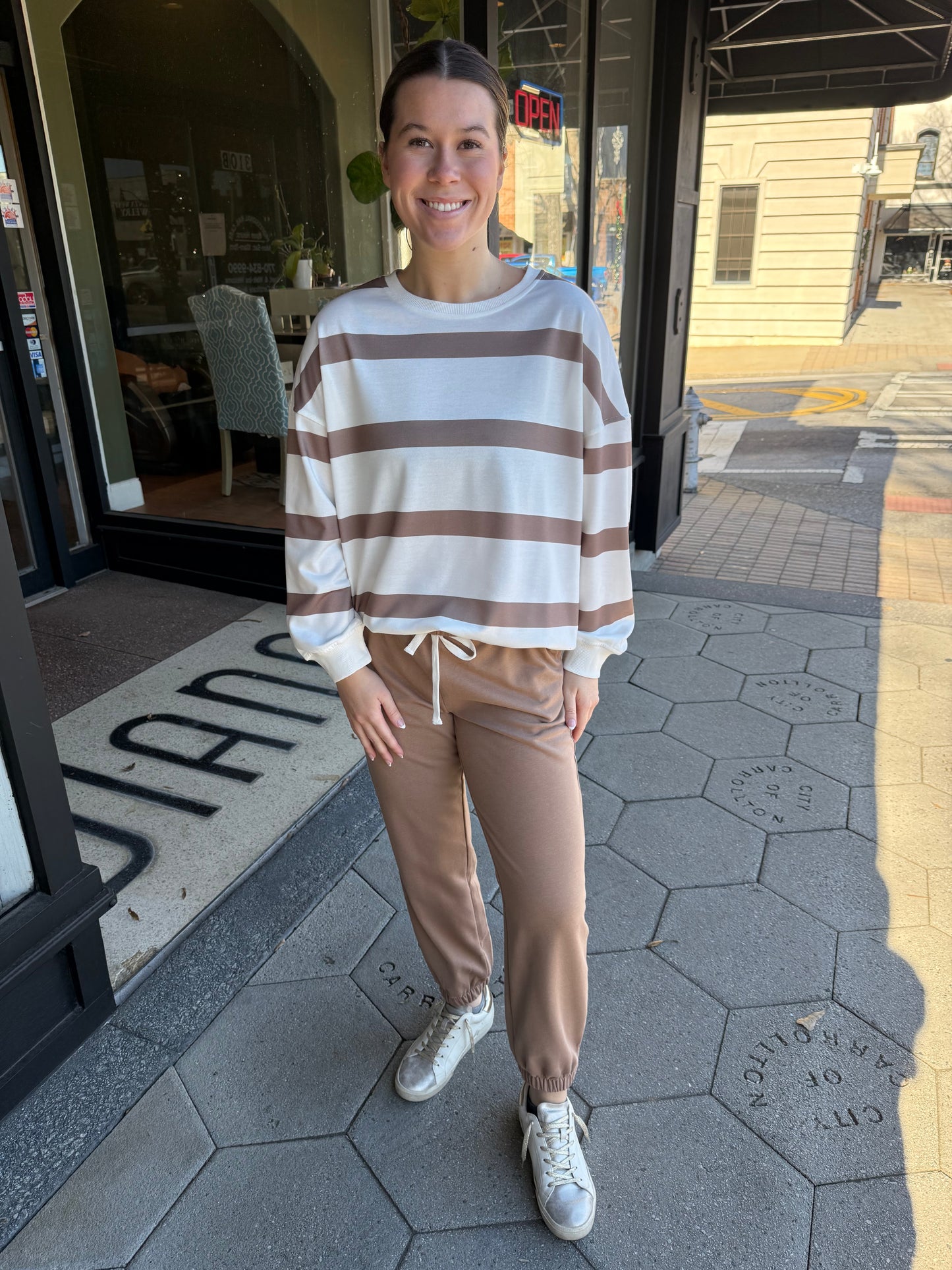 Bold stripe sweatshirt