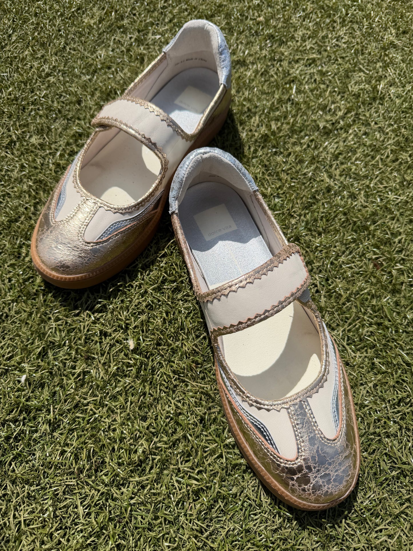 DV metallic low profile sneakers