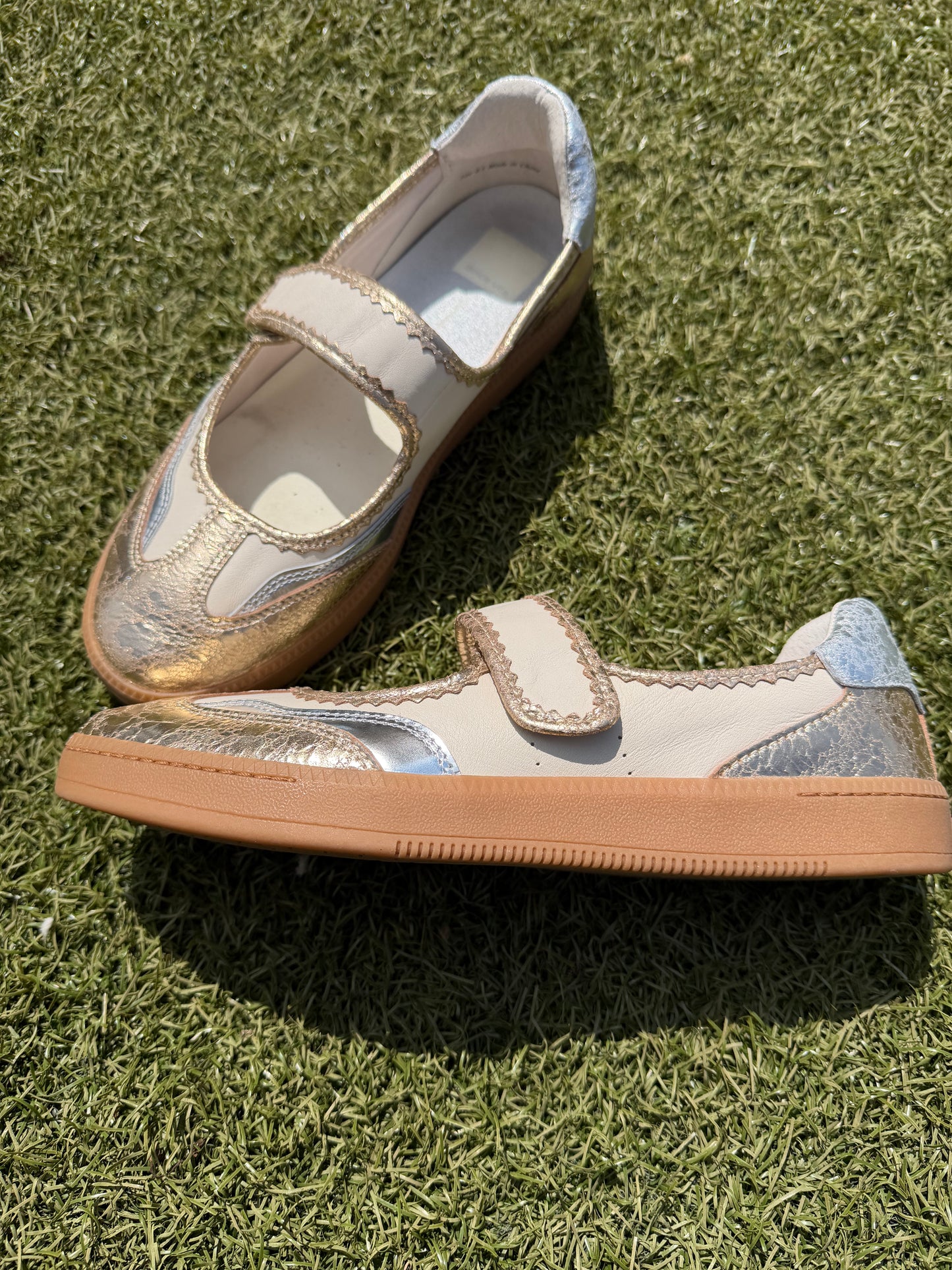 DV metallic low profile sneakers