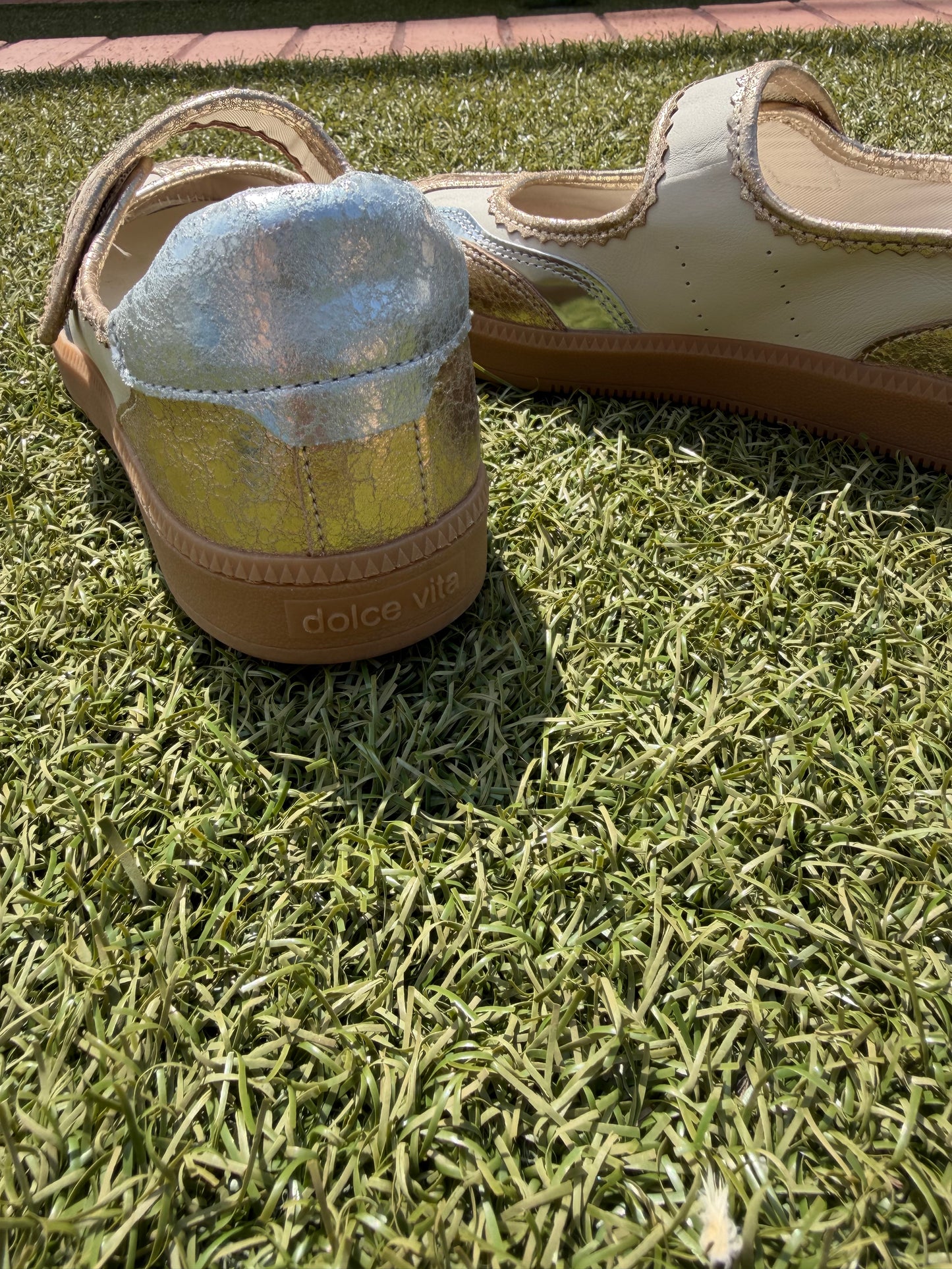 DV metallic low profile sneakers