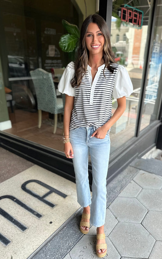 Ella balloon sleeve top