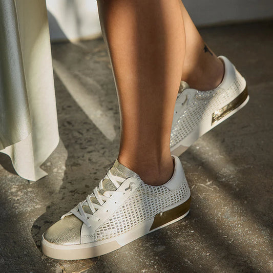 Dolce Vita bone gold woven sneakers