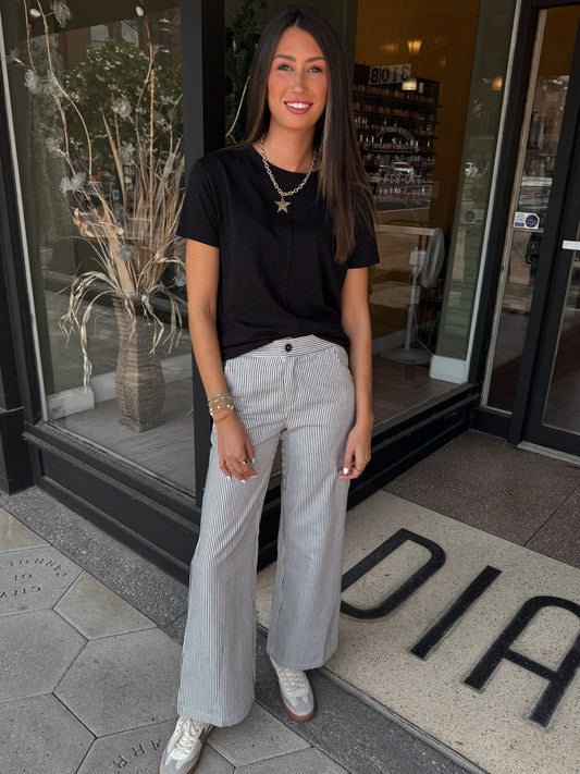 Black striped pants
