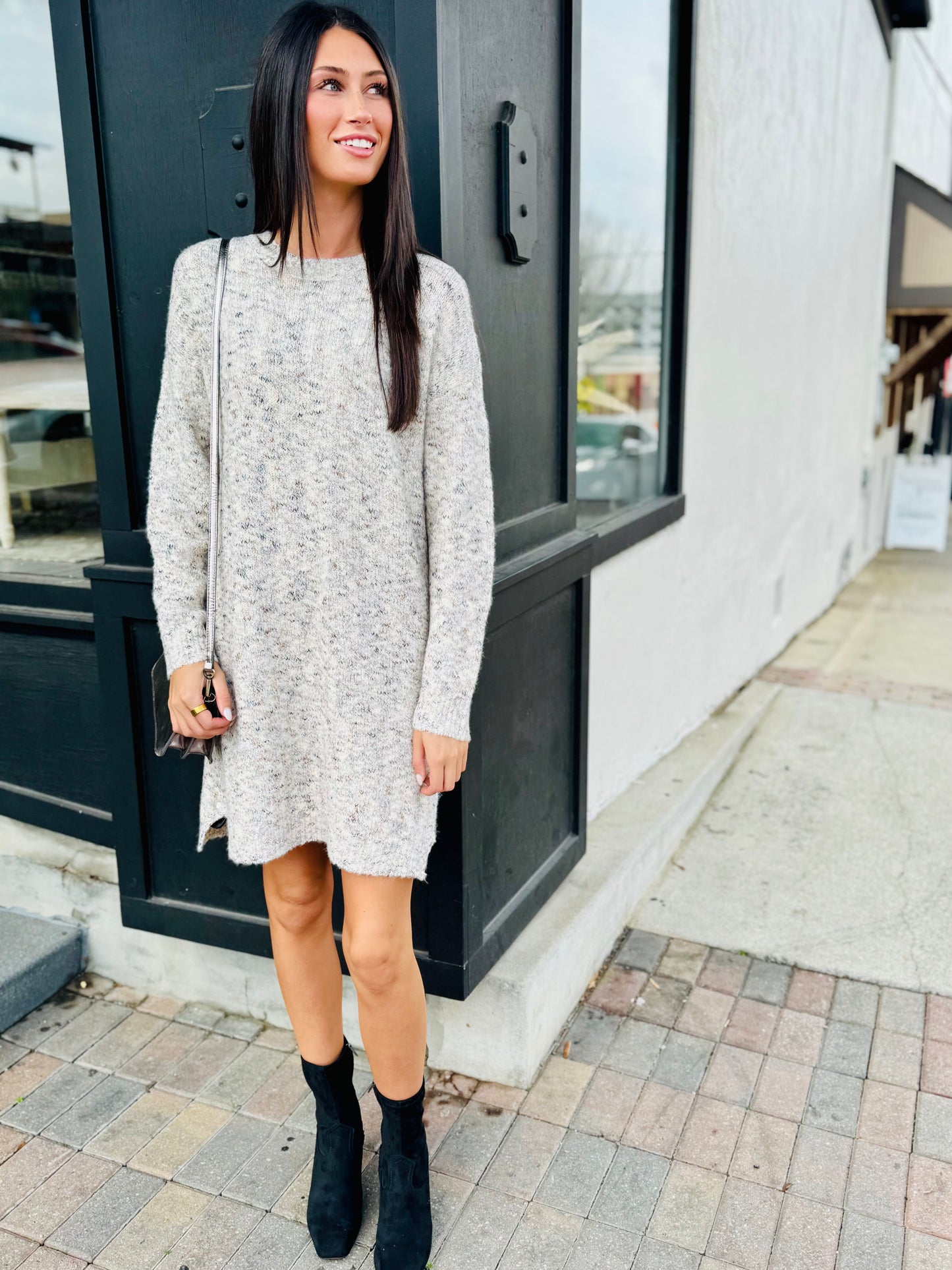 Multicolor yarn sweater dress