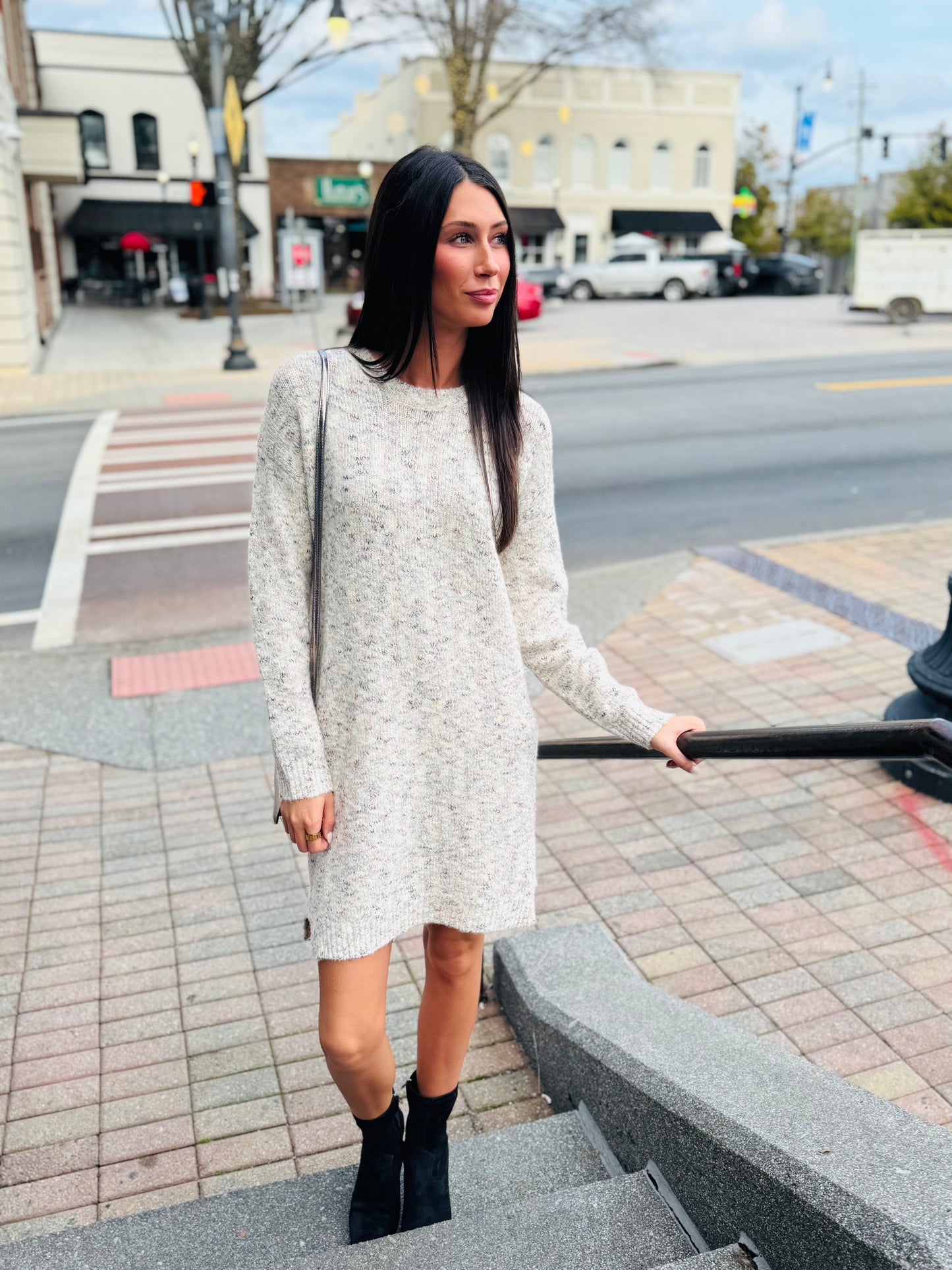 Multicolor yarn sweater dress