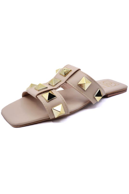 Nude Studded Sandals