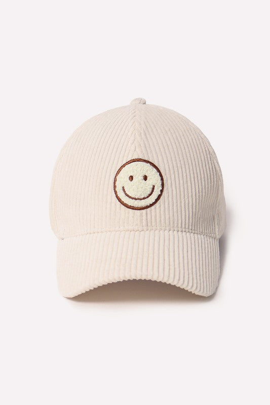 Smile corduroy baseball cap